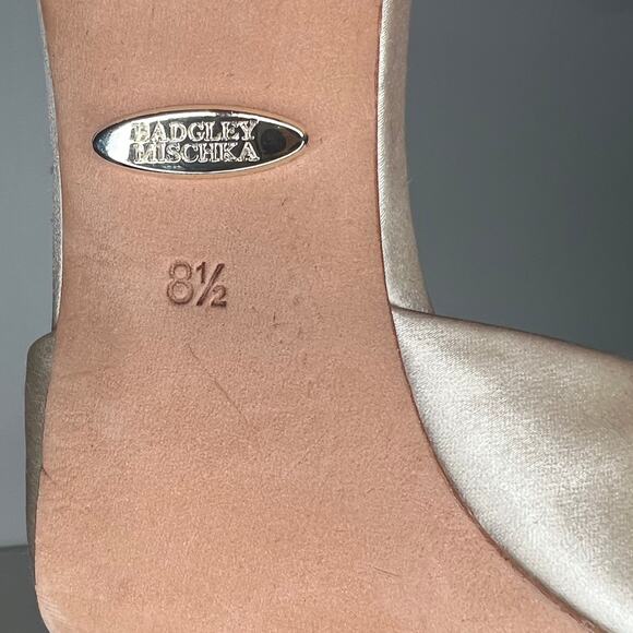 Badgley Mischka Adrina Crystal D'orsay Peep Toe Pump Size 8.5 - Picture 12 of 13